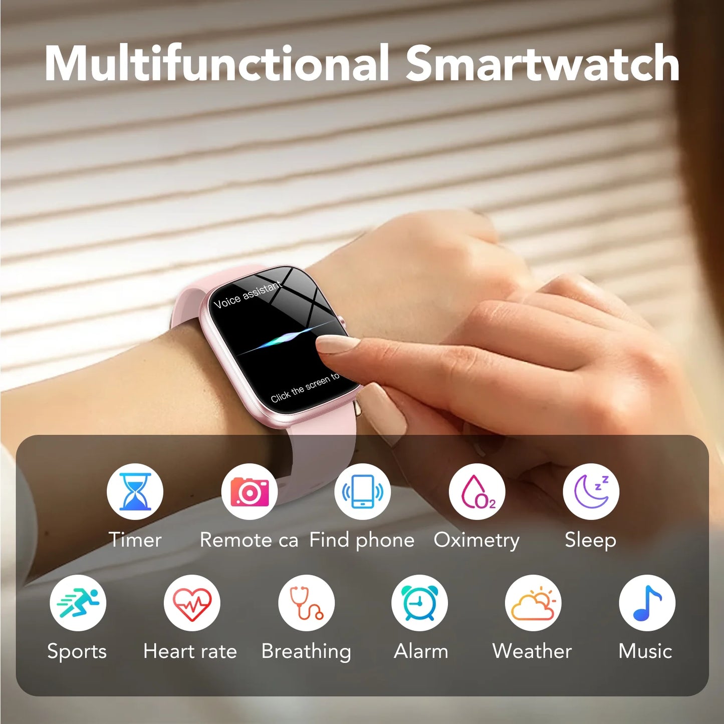 2025 NEW 1.91''HD Screen Smart Watch Compatible with Android and Iphone,Answer/Make Calls/100 Sports Modes/Message Reminder,Ip68 Waterproof Fitness Tracker for Men Women, Gifts