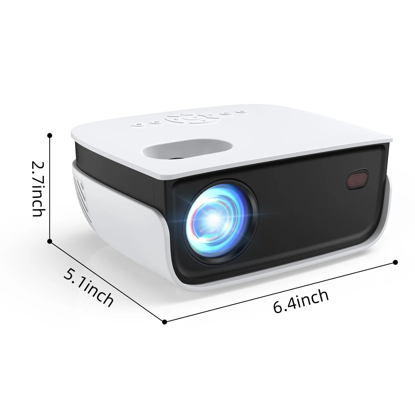 1080P Mini Projector,Keystone Correction,Up to Support 240'' Screen,With Stand