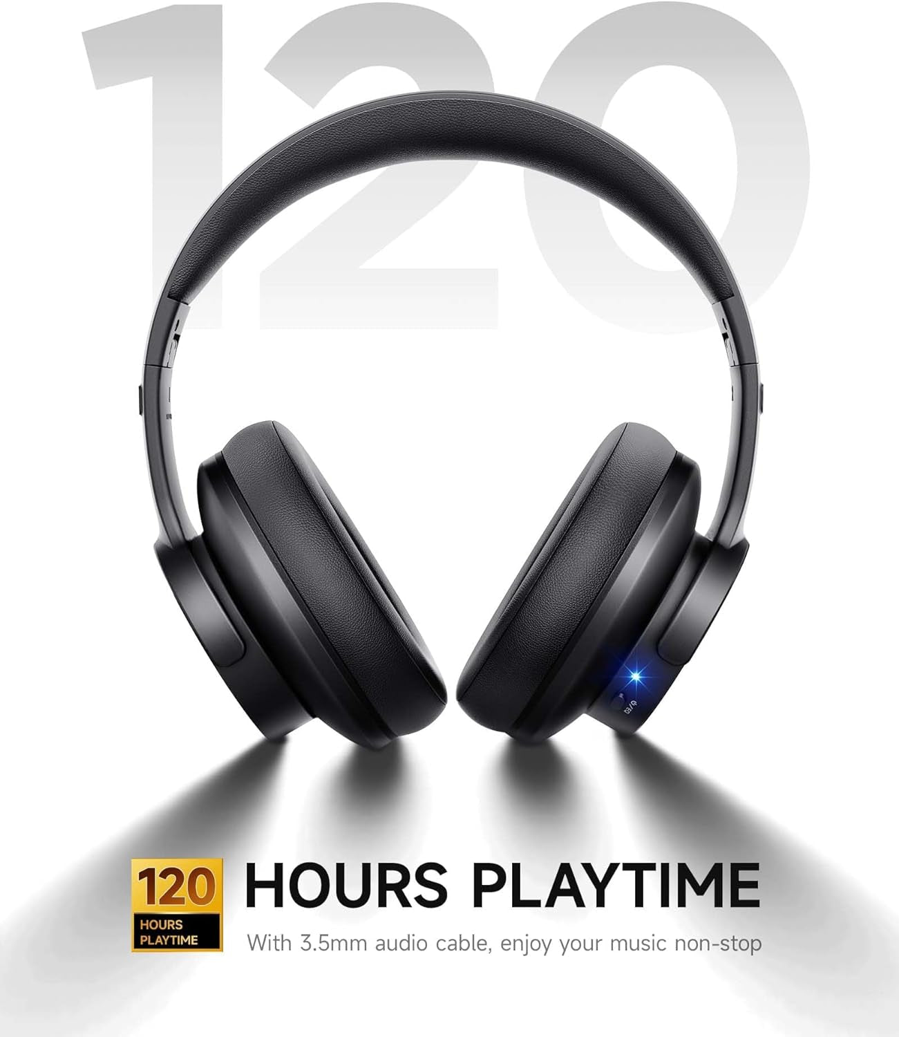 B8 Bluetooth Headphones, 120H Playtime Headphones Wireless Bluetooth