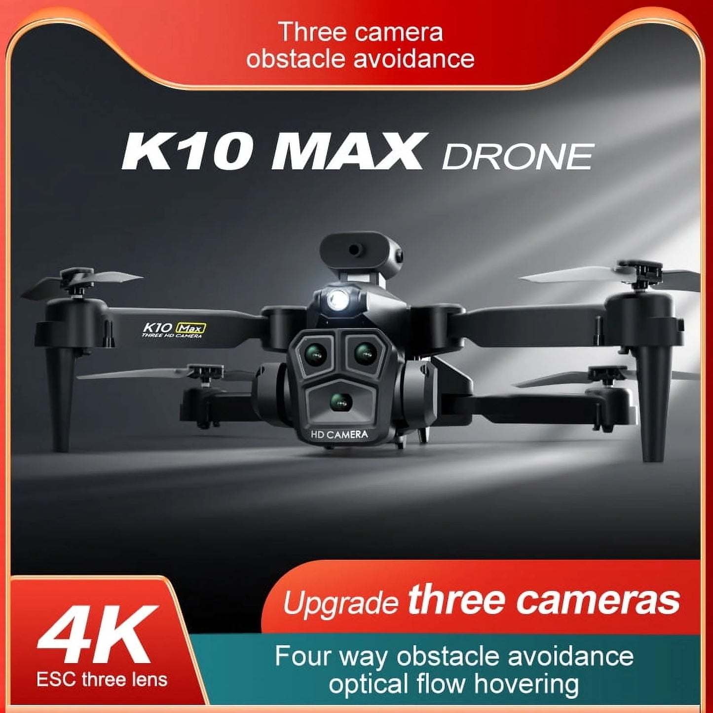 Drone with 3 Camera 1080P for Kids and Adults, RC Quadcopter Foldable FPV Drone for Beginners, 2 Batteries, Carrying Case