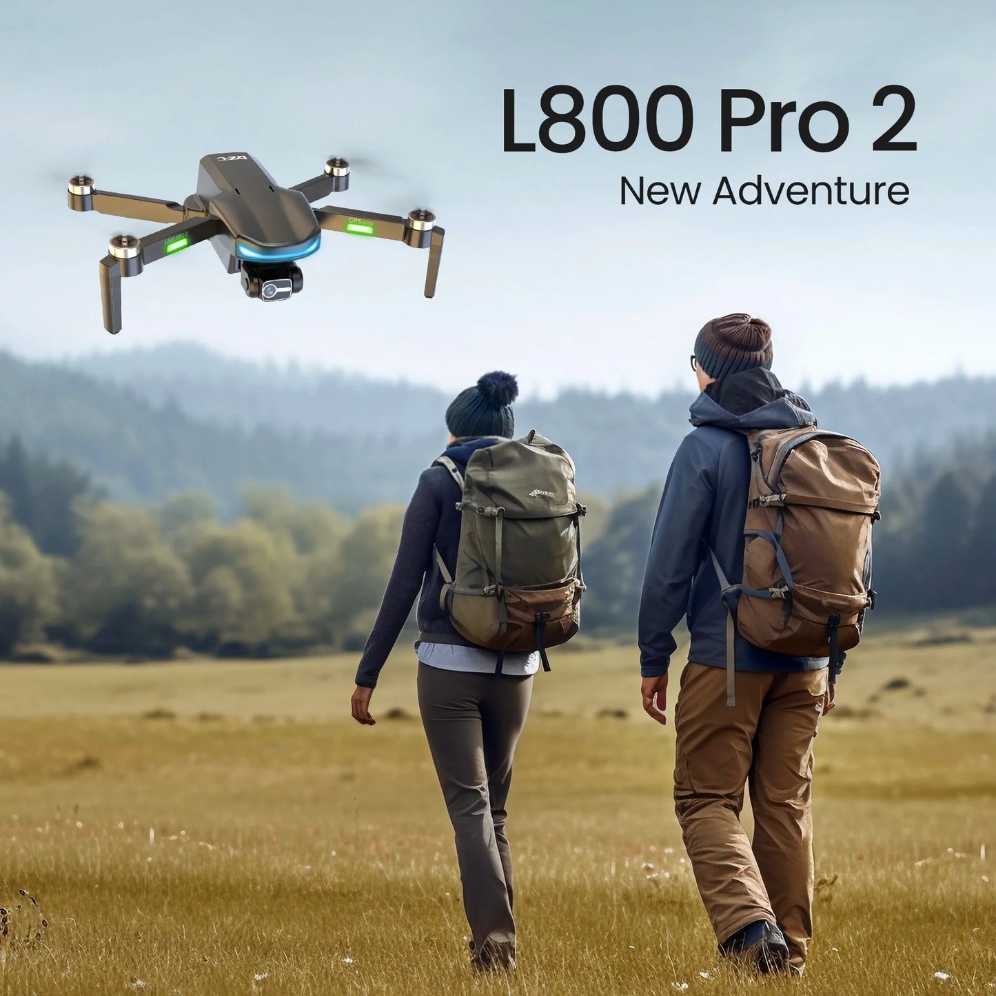 L800 Pro2 GPS Drone with 4K HD Camera for Adults and Beginners, 3-Axis Gimbal, FPV RC Quadcopter with Brushless Motor, 5G WIFI Transmission, 2 Batteries, Black