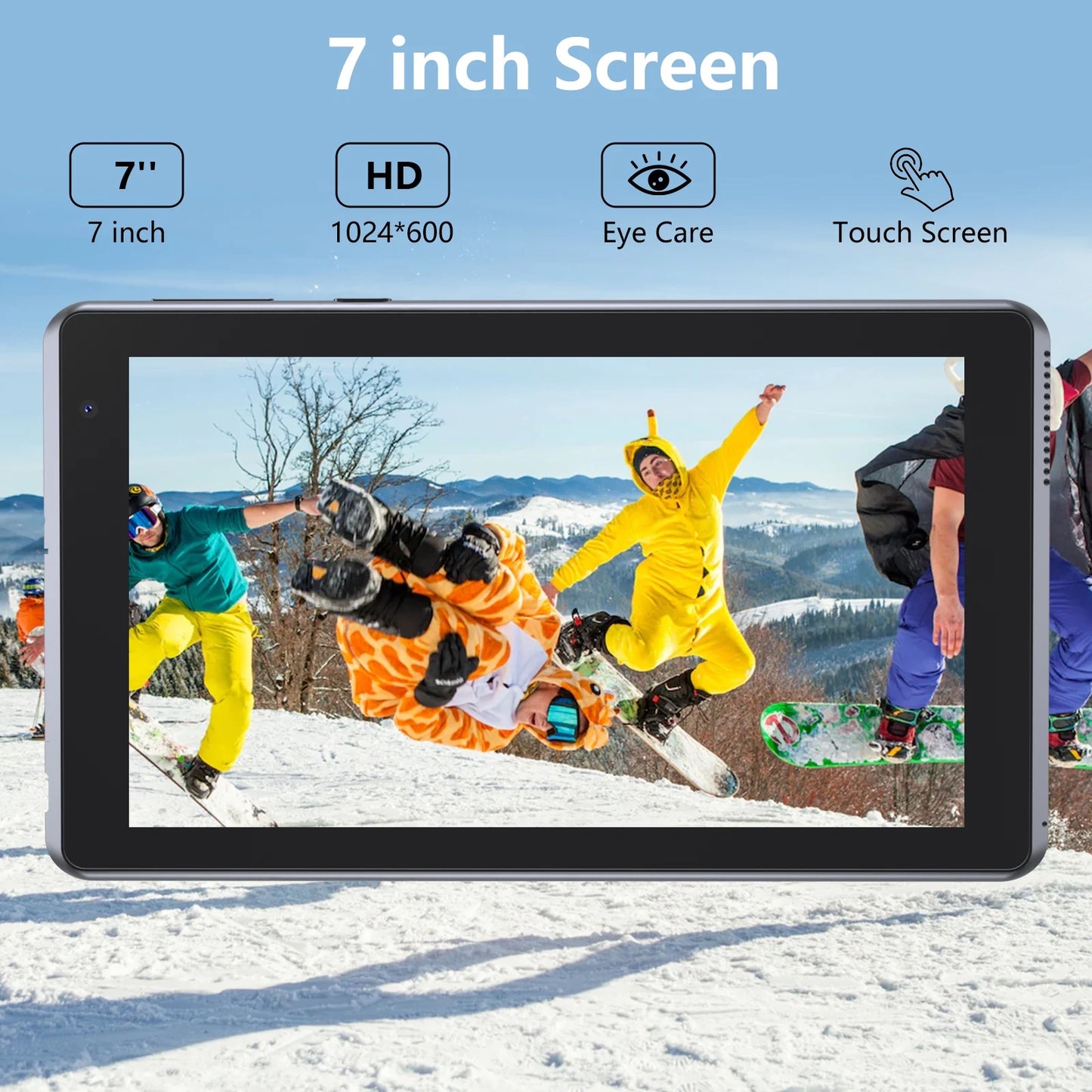 NOVOJOY 7 Inch Tablet, Tablet with Case, Android Tablet PC, 32GB Storage 2GB RAM Tablets Quad-Core Processor Android Tablet PC Dual Camera, Wifi, BT Computer Tablet.(With Tablet Cover)
