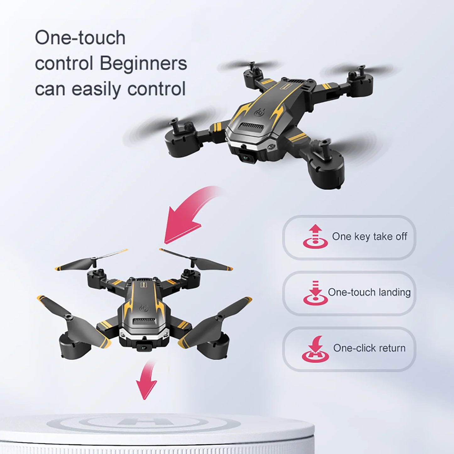 Drone with Camera for Adults Kids 1080P 8K HD Dual Camera Remote Control Drone RC Aircraft Quadcopter W/ 3 Batteries for Long Flight Mini Foldable Drone for Beginners Toys Gifts for Boys Girls