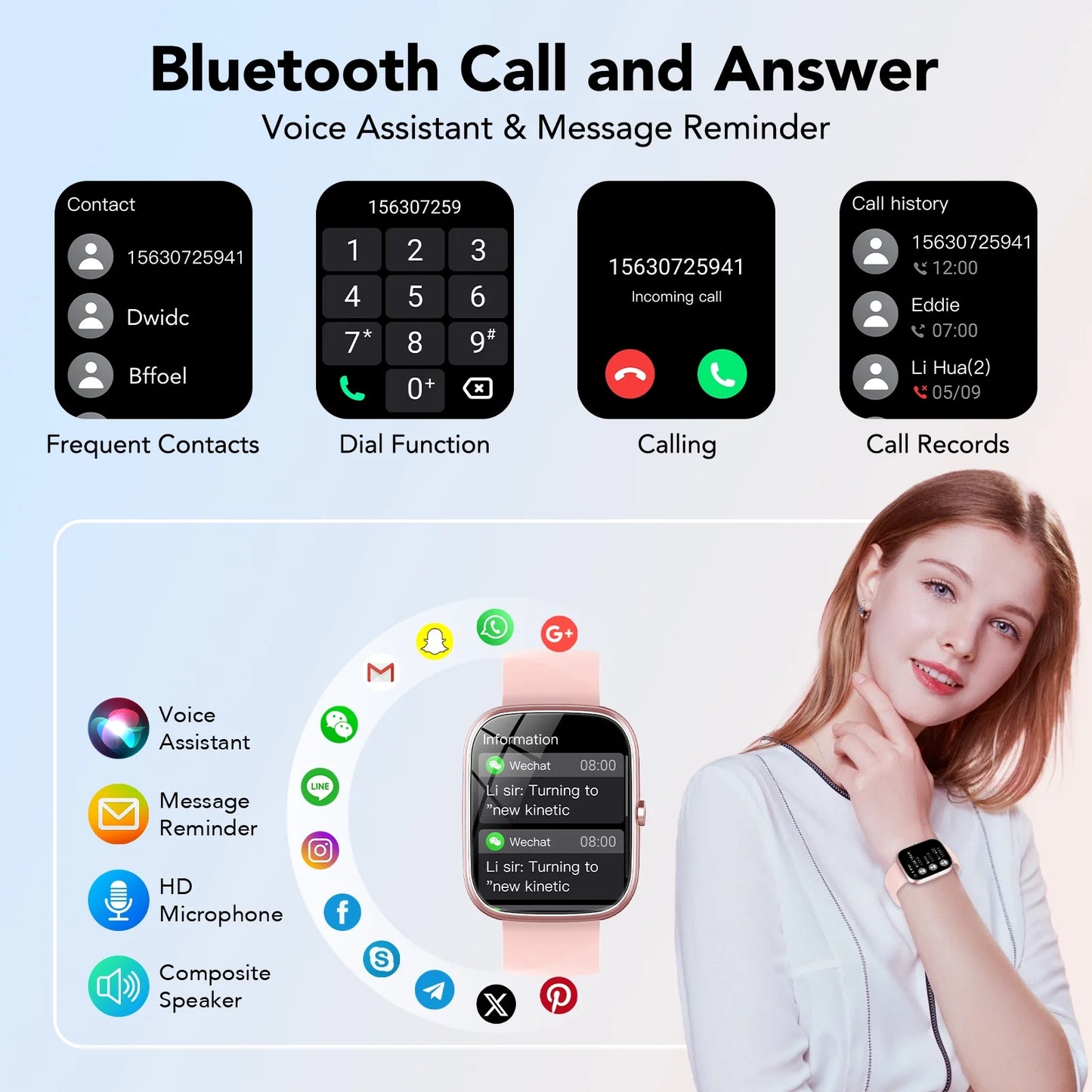 2025 NEW 1.91''HD Screen Smart Watch Compatible with Android and Iphone,Answer/Make Calls/100 Sports Modes/Message Reminder,Ip68 Waterproof Fitness Tracker for Men Women, Gifts