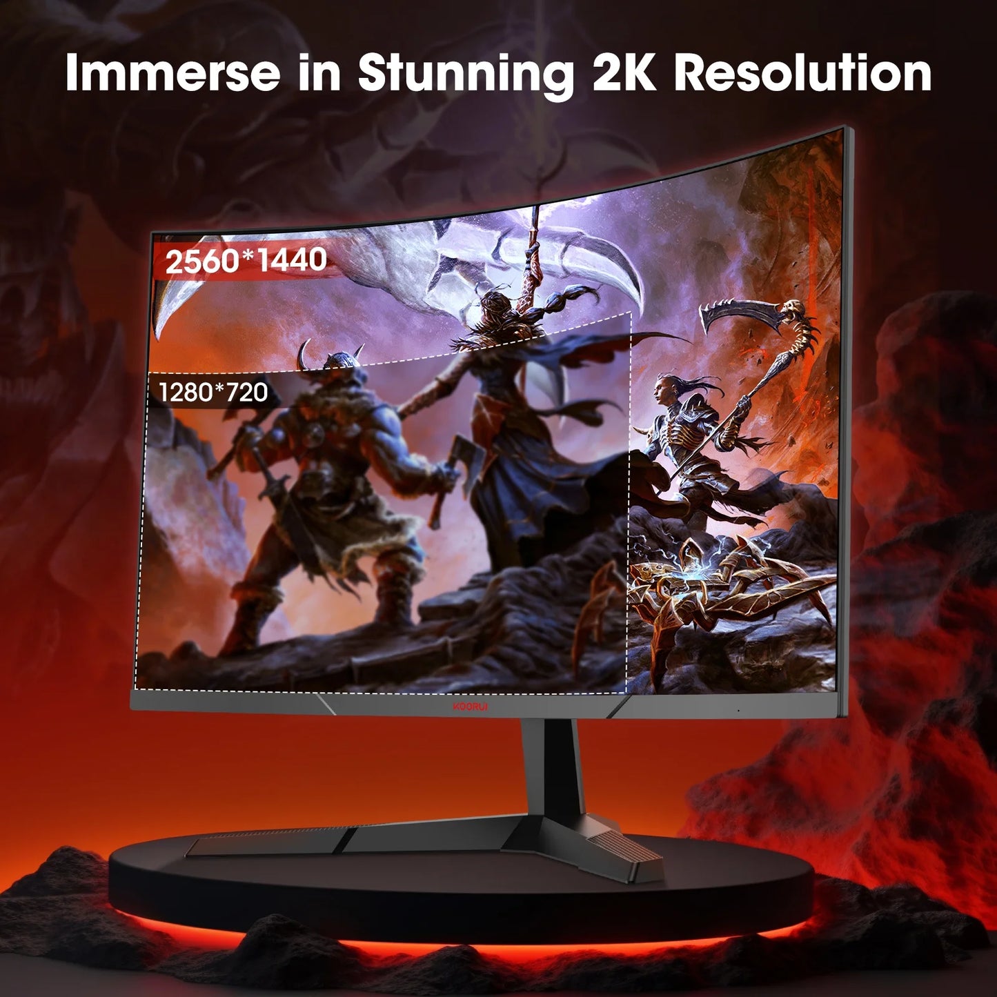 27 Inch 2K QHD 180Hz 1Ms Curved Gaming Monitor, Adaptive-Sync, Computer Monitor, Hdmi/Displayport, 27E6QCA