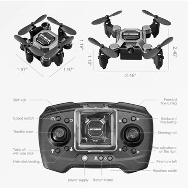 4K Foldable Mini Drone for Kids, Drone with Camera, Portable RC Quadcopter with Altitude Hold 3D Flips and Headless Mode Easy to Fly