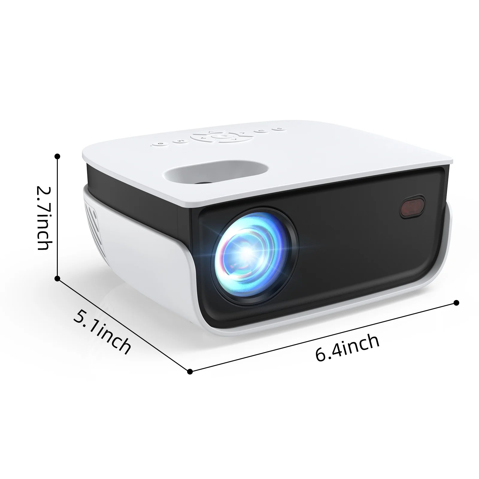 1080P Mini Projector,Keystone Correction,Up to Support 240'' Screen,With Stand