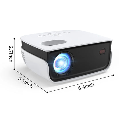 1080P Mini Projector,Keystone Correction,Up to Support 240'' Screen,With Stand
