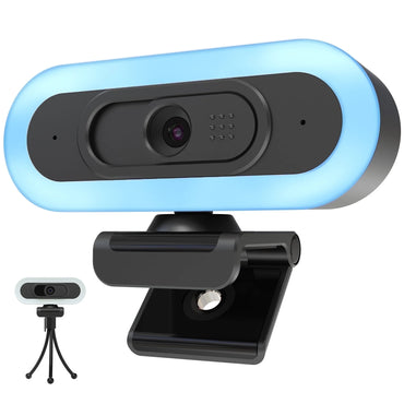 (2 Pack)  2K/1080P Gaming Webcam with Rgb&Fill Light Compatible for Switch 2 Autofocus USB Web Cam 2 Microphones for PC Laptop Video Streaming