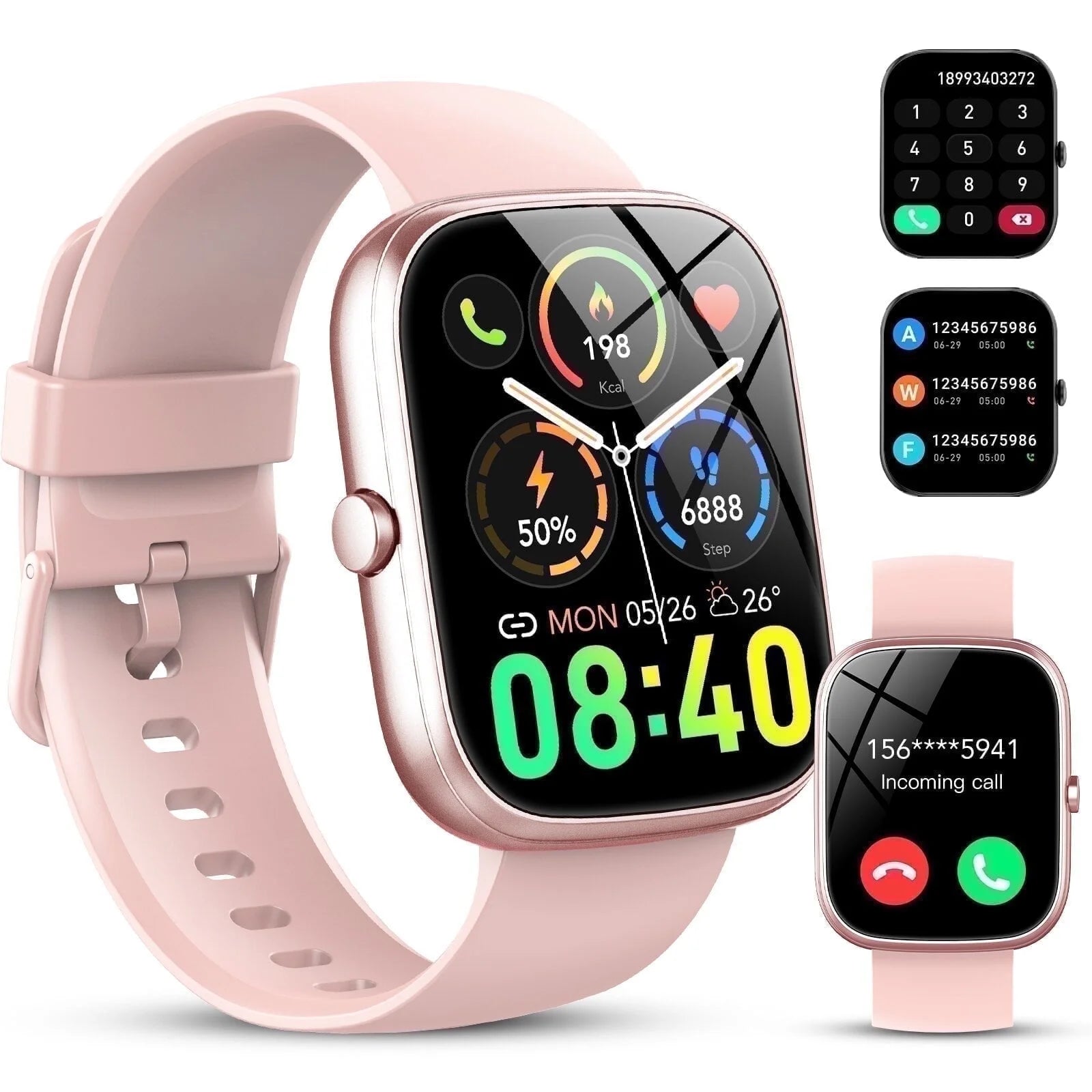 2025 NEW 1.91''HD Screen Smart Watch Compatible with Android and Iphone,Answer/Make Calls/100 Sports Modes/Message Reminder,Ip68 Waterproof Fitness Tracker for Men Women, Gifts