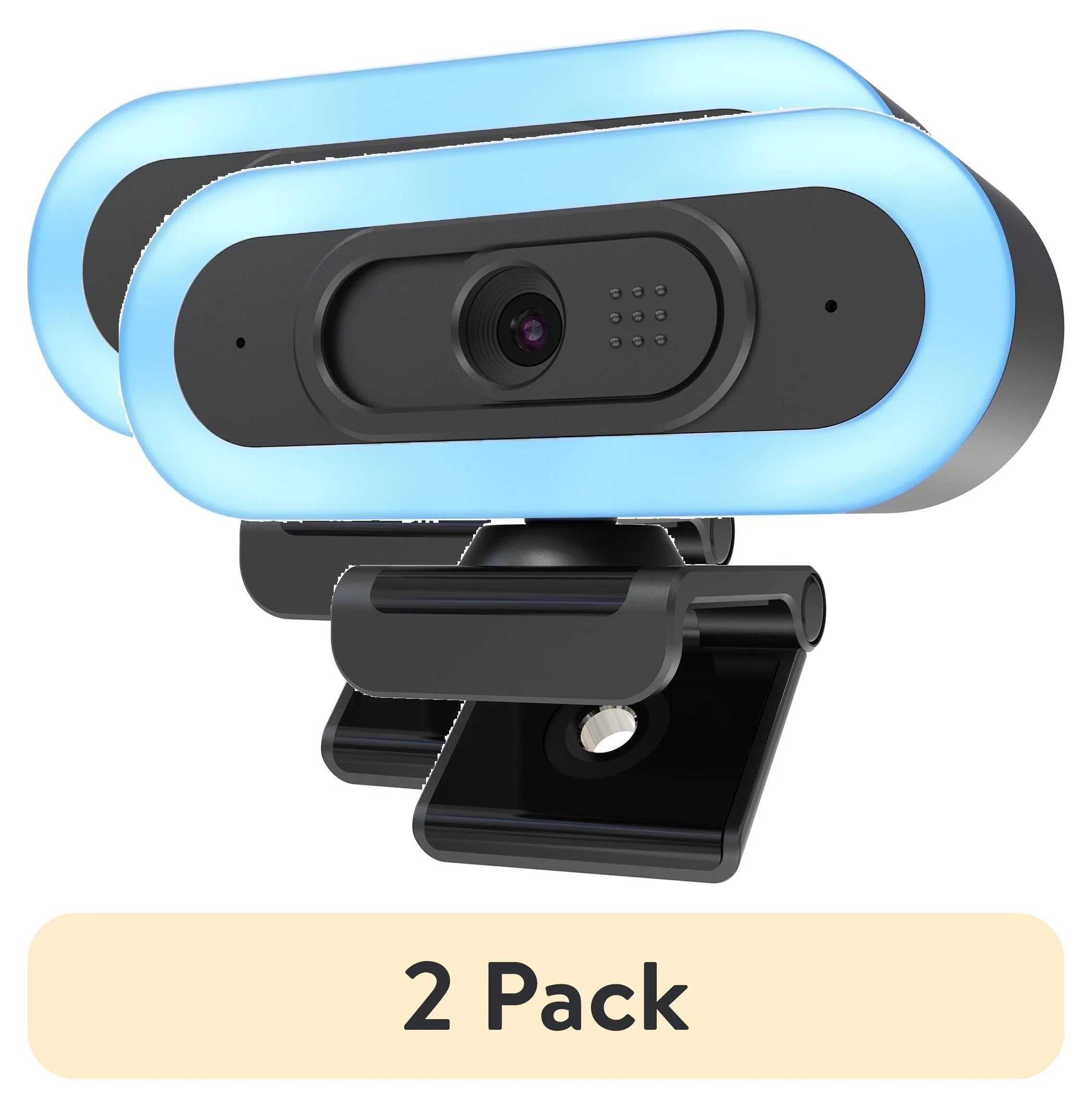 (2 Pack)  2K/1080P Gaming Webcam with Rgb&Fill Light Compatible for Switch 2 Autofocus USB Web Cam 2 Microphones for PC Laptop Video Streaming