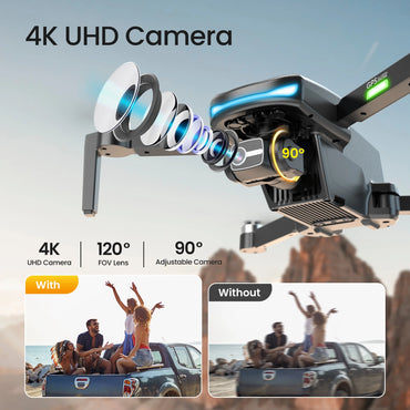 L800 Pro2 GPS Drone with 4K HD Camera for Adults and Beginners, 3-Axis Gimbal, FPV RC Quadcopter with Brushless Motor, 5G WIFI Transmission, 2 Batteries, Black