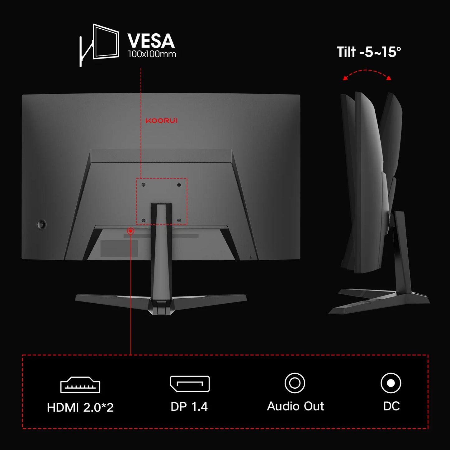 27 Inch 2K QHD 180Hz 1Ms Curved Gaming Monitor, Adaptive-Sync, Computer Monitor, Hdmi/Displayport, 27E6QCA
