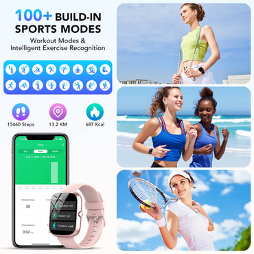 2025 NEW 1.91''HD Screen Smart Watch Compatible with Android and Iphone,Answer/Make Calls/100 Sports Modes/Message Reminder,Ip68 Waterproof Fitness Tracker for Men Women, Gifts